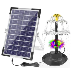 Solar Fountain Pump for Bird Bath with 9 Nozzles Solar Powered Water Fountain Pump for Garden Pond Pool Fish Tank Outdoor
