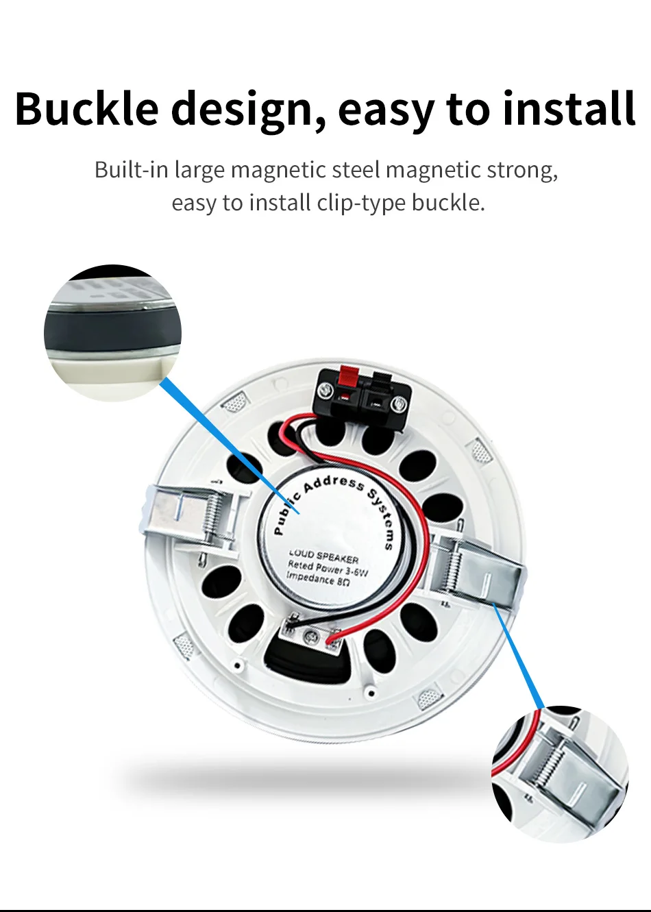 Description Picture 6 of item5Inch High fidelity Ceiling Speaker Perfect For Office Living Room Bathroom Passive Speakers High Sound Quality Background Music
