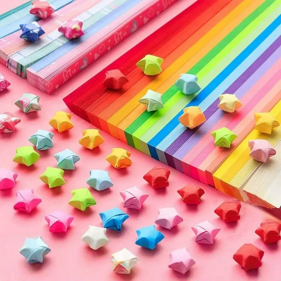 27 Farben 540 Blatt Kombinationsset Doppelseitige Bunte Glückssterne Origami-Streifen DIY Handwerk Kreativität Feiertagsgeschenk – Detail 3