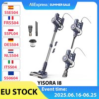 YISORA I8 6 in 1 Corded Stick Vacuum Cleaner, 23kPa Strong Suction Power, 600W Motor, Freestanding & Telescopic Tube HEPA Filter