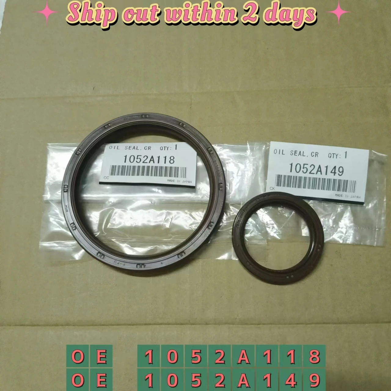 1052A118 1052A149 Engine Crankshaft Front Rear Oil Seal For Mitsubishi Outlander CW4W CW5W CW6W GA2W GF7W GF8W CY4W CY5A GK2W