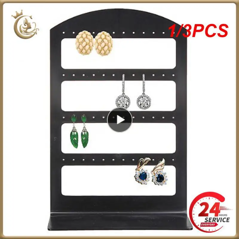 1/3PCS Holes Jewelry Display Stand Organizer Holder Plastic Earring Show Case