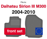 Car velour front rugs for Daihatsu Sirion III M300 hatchback (2004-2010) -graphite (2 pcs)