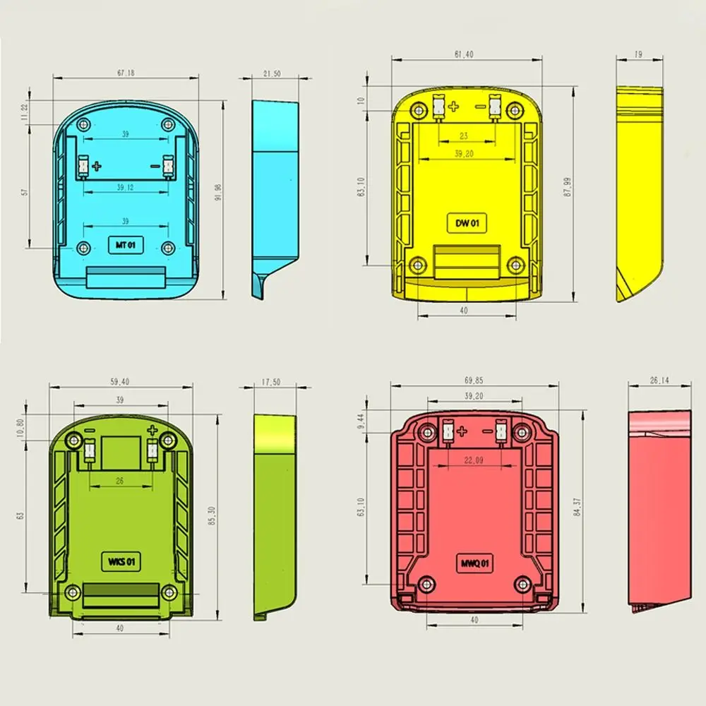 Uniwersalny adapter ABS DIY przenośny trwały uchwyt złącza baterii podstawa do baterii litowej Makita/DeWalt/WORX/Milwaukee 18V
