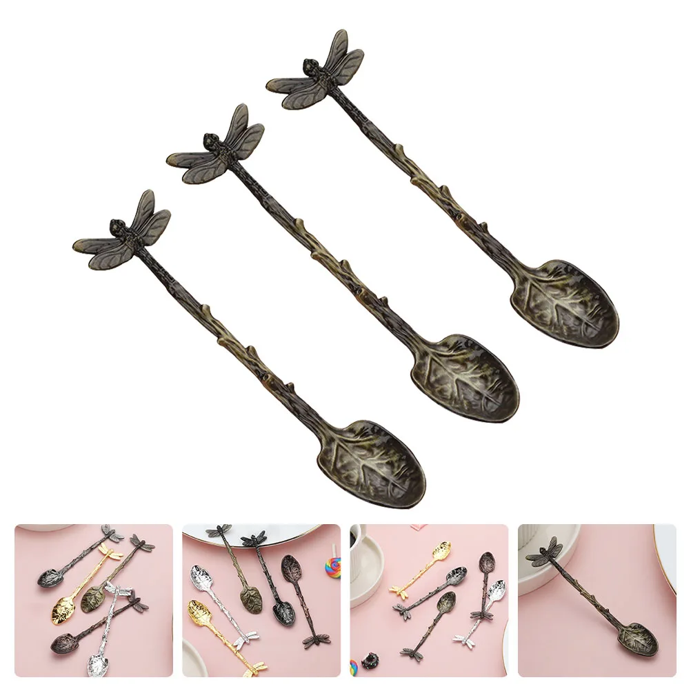 

3 Pcs Coffee Spoon Pudding Yogurt Spoons Kitchen Sugar Zinc Alloy Child Small Teaspoons for