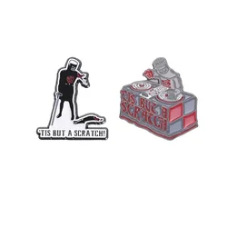 Tis But A Scratch Black Knight Monty Python Enamel Pins Custom Comedy Movies Metal Brooch Backpack Lapel Badge Punk Jewelry Gift