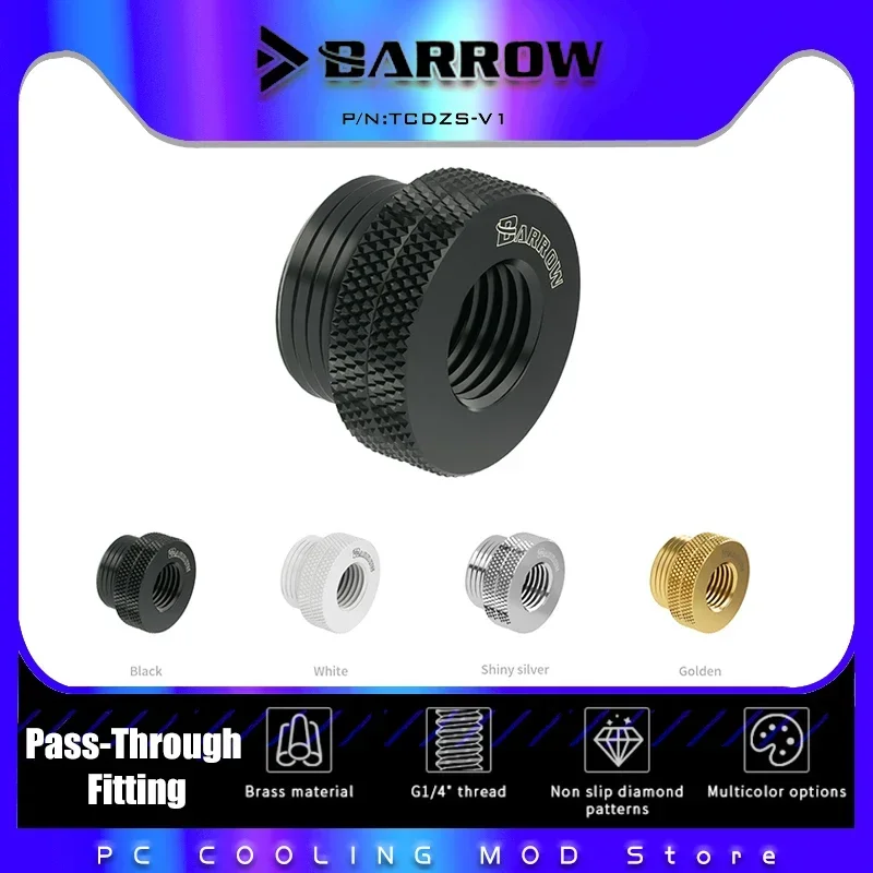 Barrow G1/4'' Pass-Through Water Injection Fitting Fillport Cover Openings Fill Port Mining Miner Hose Water Cooling, TCDZS-V1