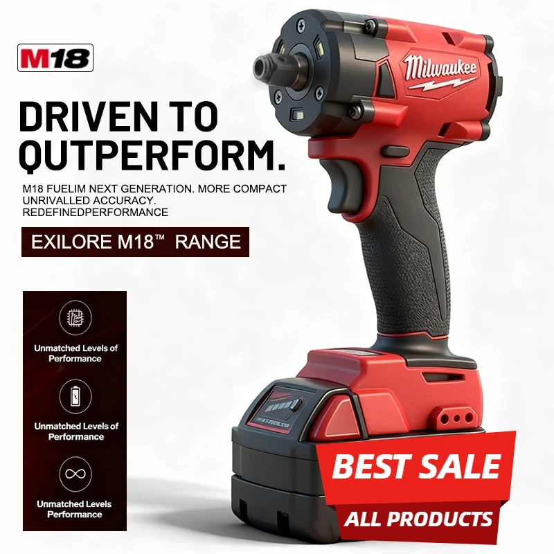 Milwaukee Origina 18V 8.0Ah Lithium Ion Battery 21700 15-Cells, Compatible Milwaukee FIW212 Impact wrench Cordless Power Tools