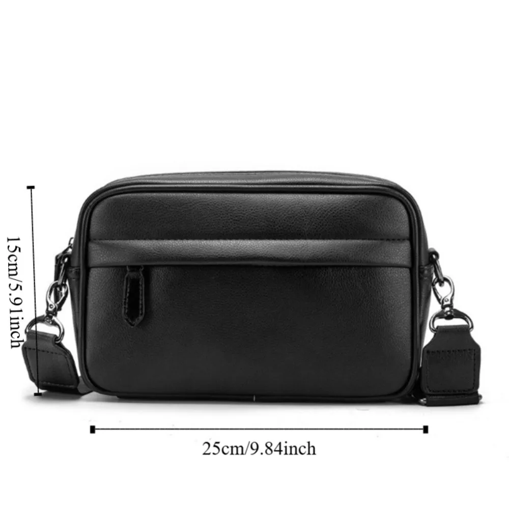 Bolsas masculinas de couro pu, bolsa crossbody preta com vários bolsos, bolsa mensageiro à prova d'água casual masculina, bolsa tipo estilingue para escritório