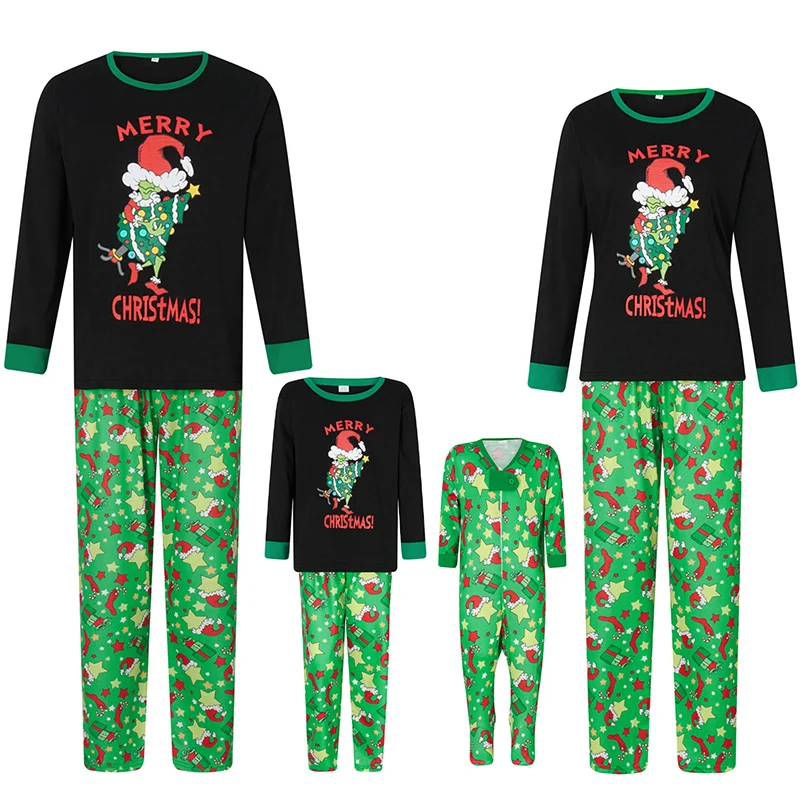 2024 Christmas Pajamas Baby Mother Kids Daughter Mommy Family Set Xmas Pjs Long Sleeve T-shirts Pants Sleepwear Matching Outfits