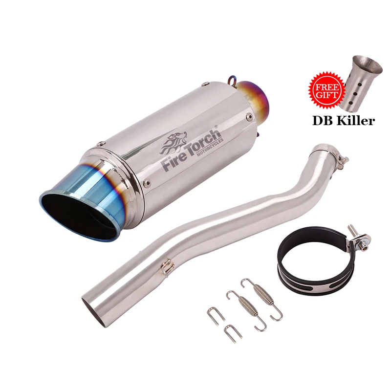 Slip On For Honda CBR600 F4 1999-2001 CBR600 F4i 2001-2007 Motorcycle Exhaust Escape Moto Middle Link Pipe Carbon Fiber Muffler