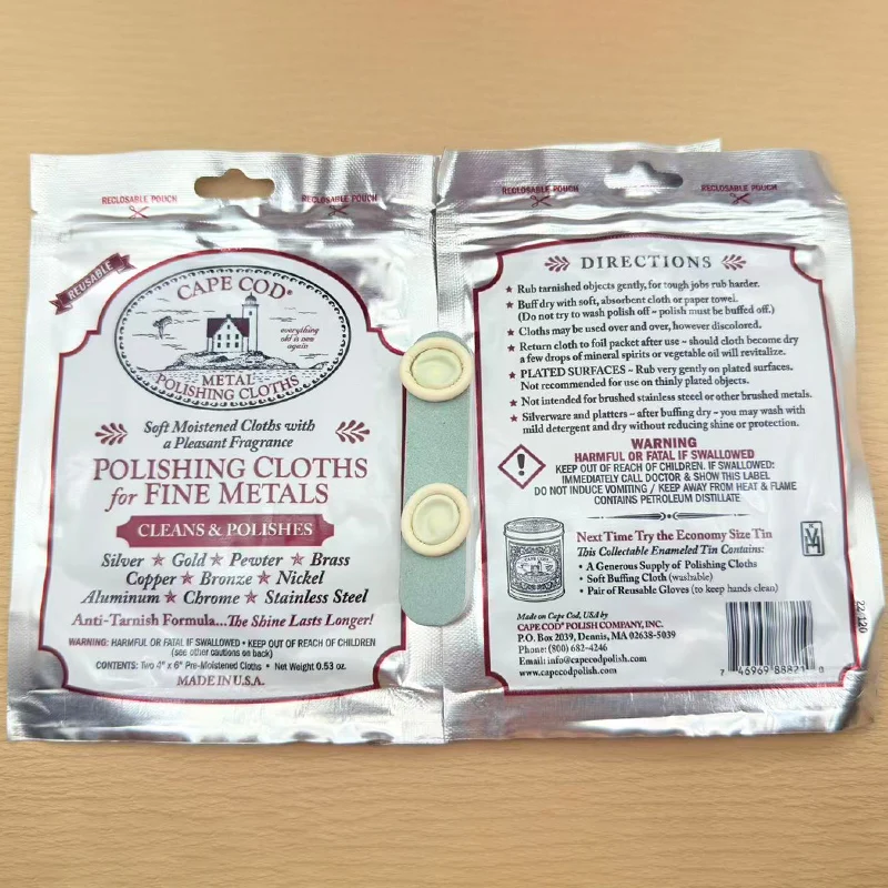 

Cape Cod Of American Polishing Cloths for Fine Metals Twin Pack for Watch Jewelry Removing Watch Maintance Scratch Watch tools