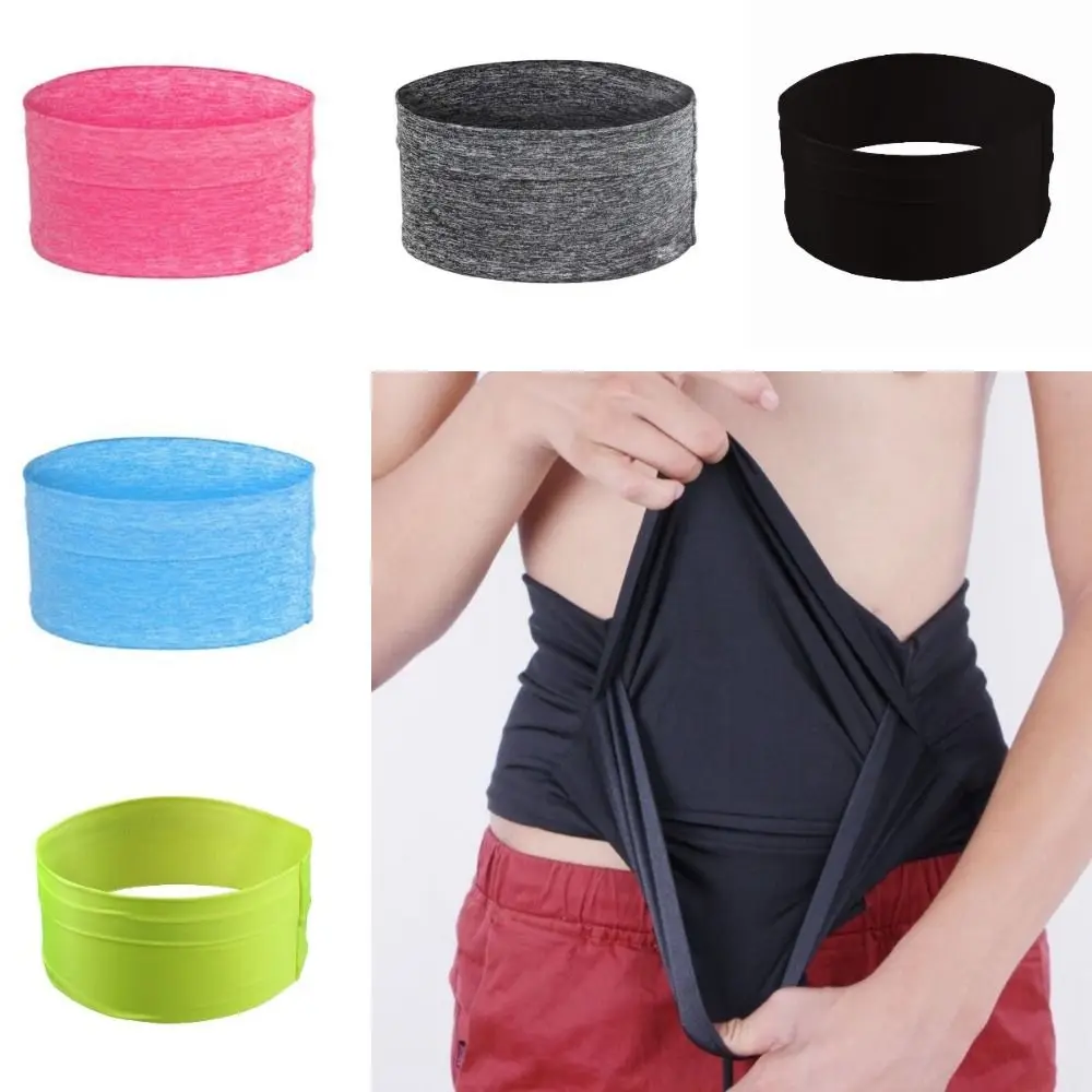 

Multifunctional 3 Pocket Running Waist Bag Invisible Elastic Sports Fanny Pack Colorful Lightweight Storage Bag Cycling