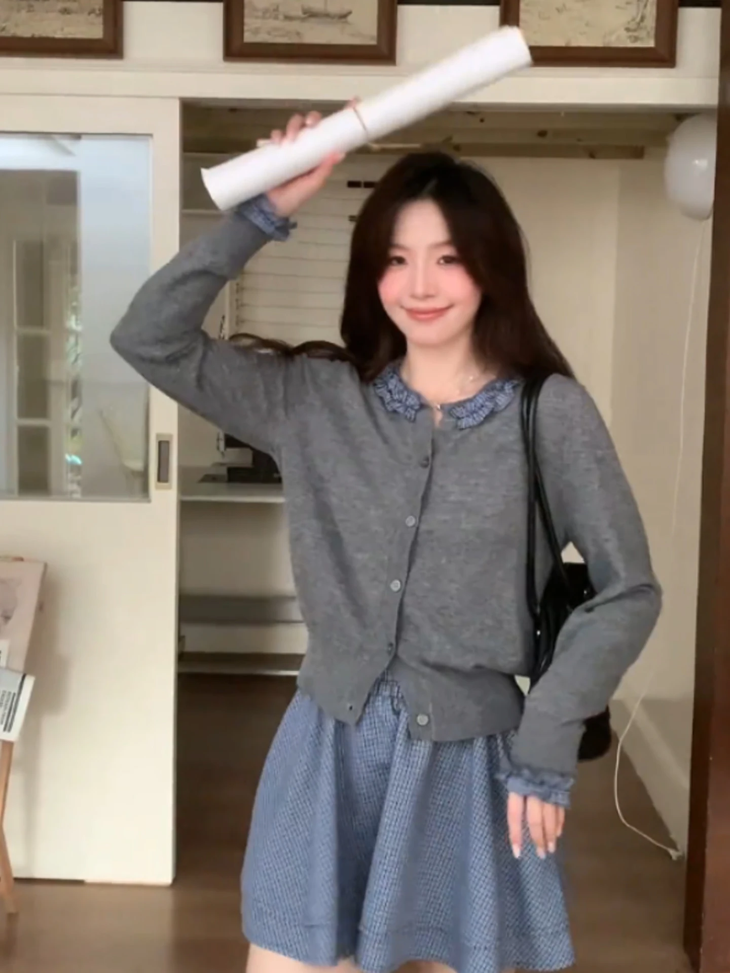 Early Autumn Single Button Long Sve Comfortable Korean Sle Knitted Top Slimming Commute Casual High End Faionable