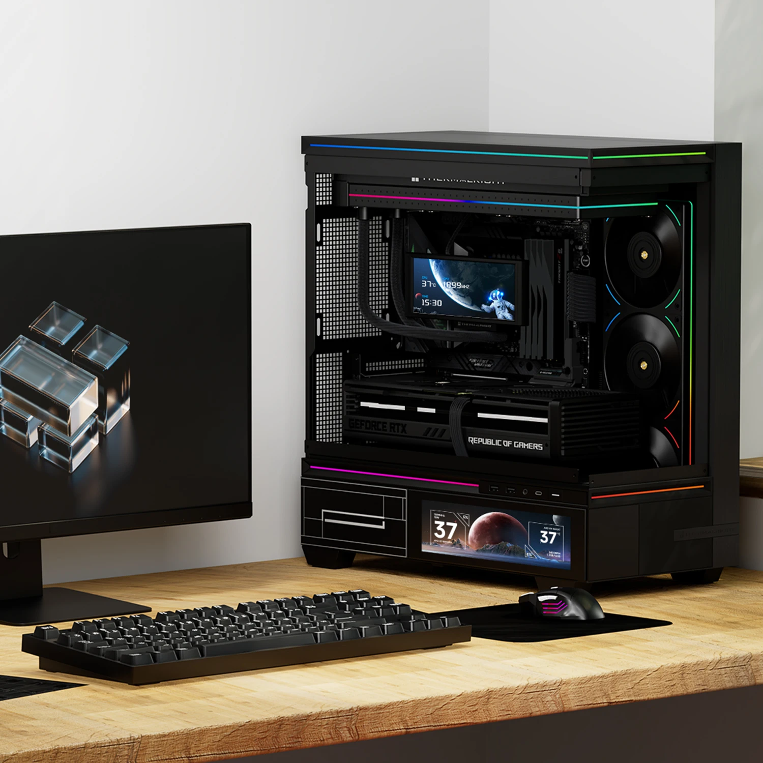 مبرد مياه Thermalright TROFEO VISION 360 ARGB الكل في واحد بشاشة LCD مقاس 360 مم و6.86 بوصة ورأس تبريد مغناطيسي AM4 AM5 LGA 1851 1700