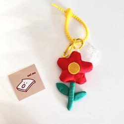 1pc Soft Plush Phone Charm Flower Keychain Backpack Accessories Ornaments Lanyard Strips Jewelry Pendant Keyring