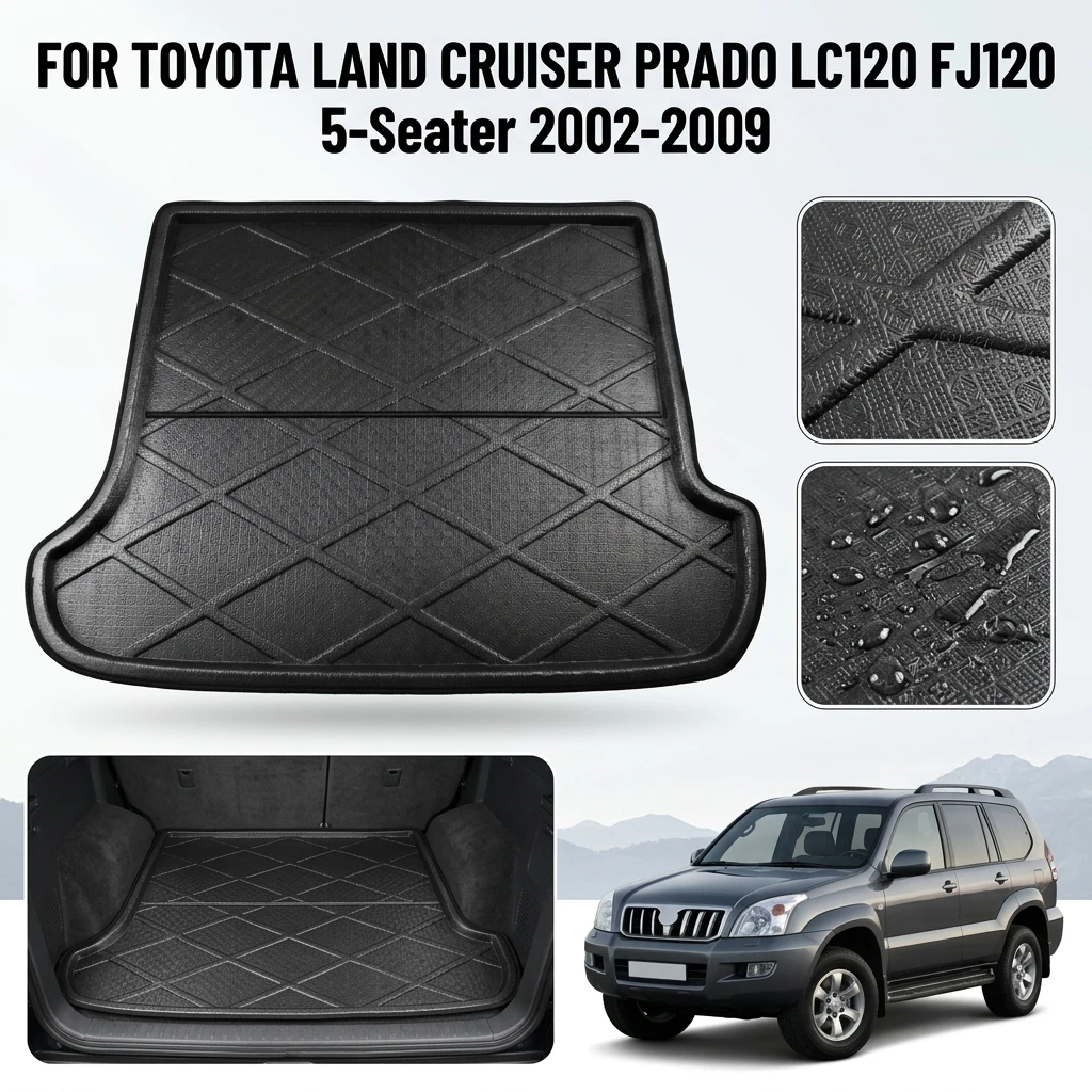 For Toyota Land Cruiser Prado LC120 FJ120 5-Seater 2002-2009 Car Trunk Mats Anti-Dirty Protection Storage Tray Boot Luggage Tray