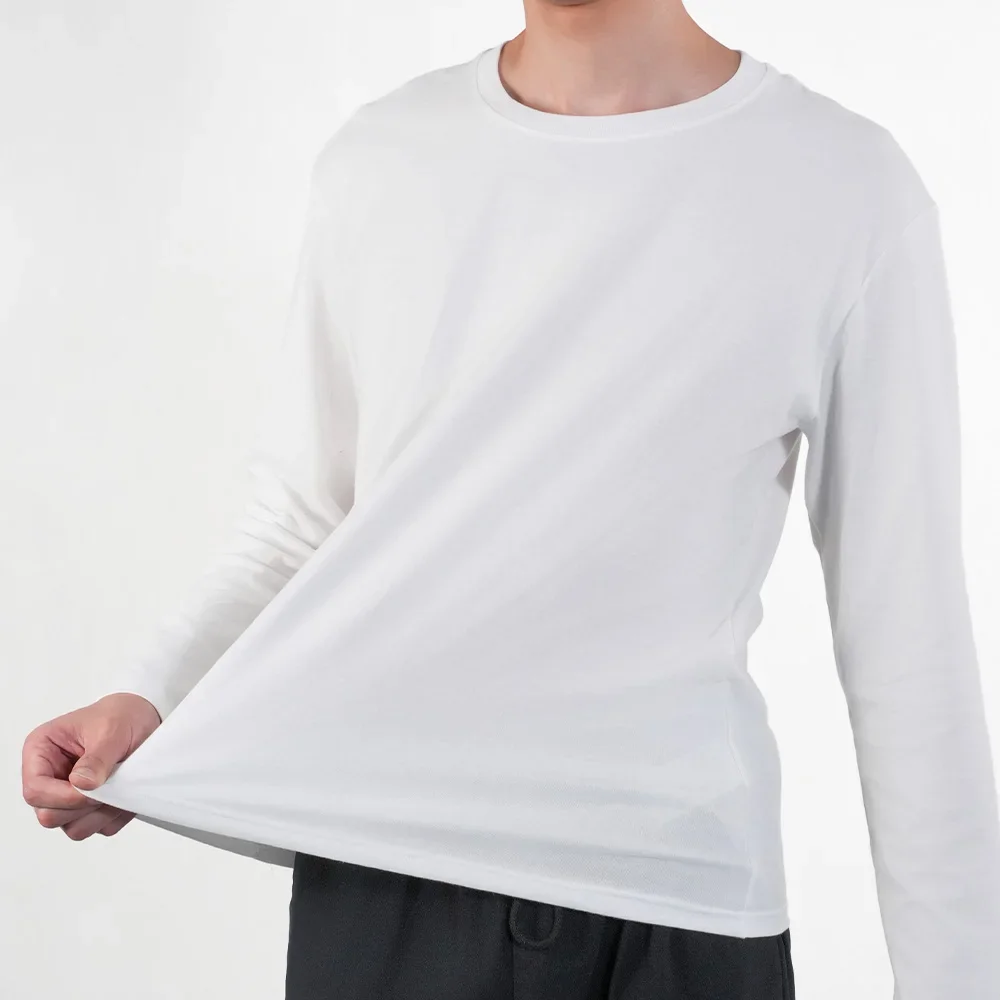 NONE Men's Long Sleeve T-Shirt Cotton White/Black 3