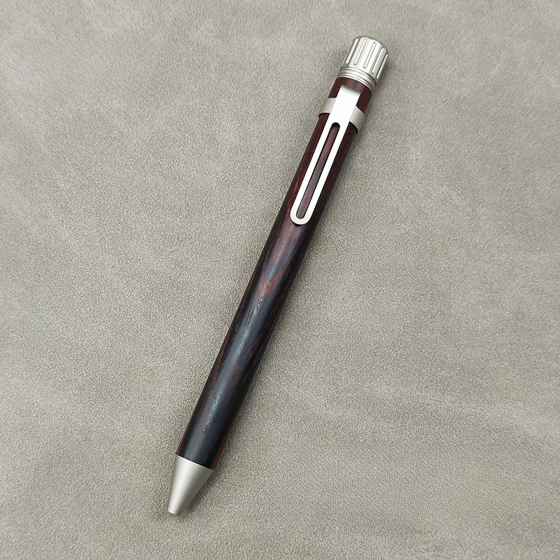 Deluxe Limited Edition Vintage Handmade Neutral Pen High Quality Black 0.5mm Refills Ball Pen Solid Wood Rotary Refill Pens Gift