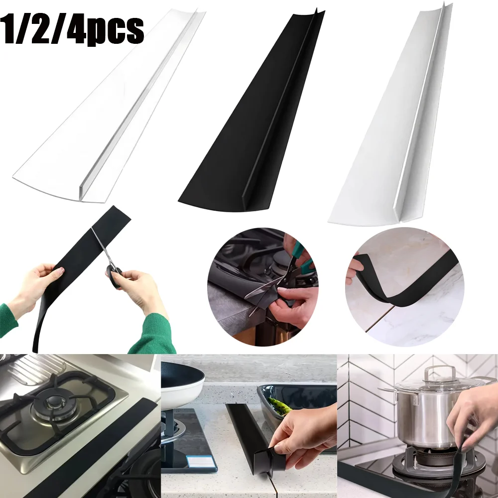 

1/2/4pcs Silicone Gap Sealing Strip For High Temperatures Kitchen Waterproof Anti-Fouling Sealing Spaces Durable Soft Covers