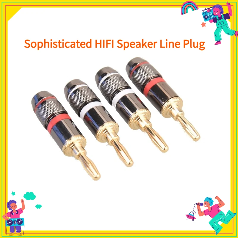 1/2/4PCS Monster Banana Plugs 24K Gold Plated Pure Copper Speaker Adapter Screw Speaker Plugs Audio Connectors