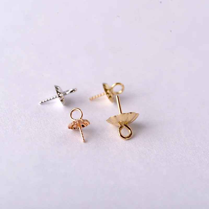 

Основы для серег-гвоздиков из цельного золота 18 карат с креплением-кольцом для жемчужных подвесок, 3,5 мм/4,5 мм/5,5 мм, фурнитура для изготовления ювелирных изделий