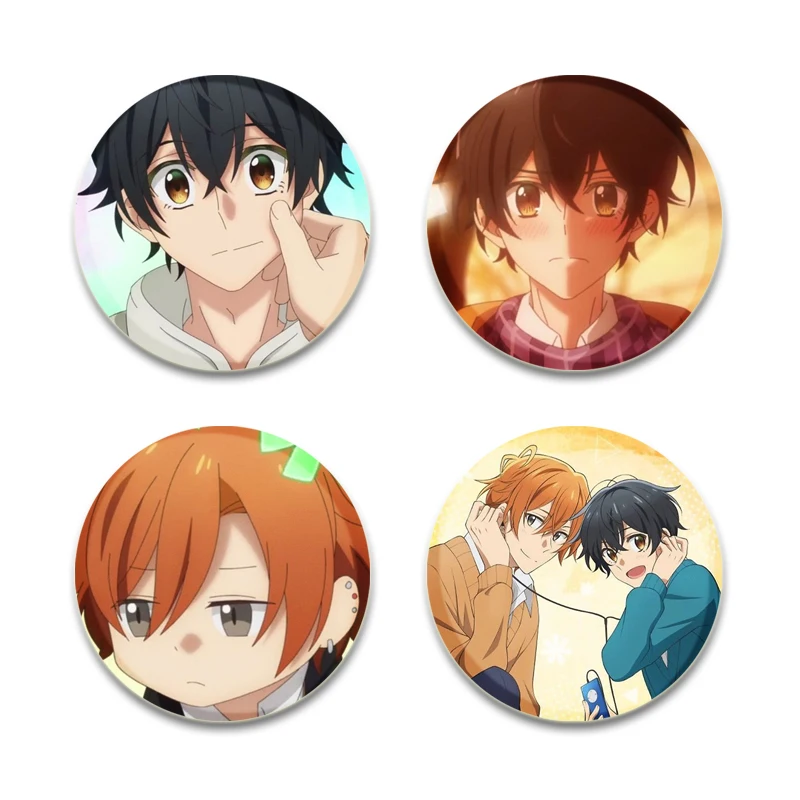 Anime Sasaki and Miyano Button Pins HD Print Cartoon Badge Round DIY Creative Brooches for Backpack Jewelry Accessories Gifts