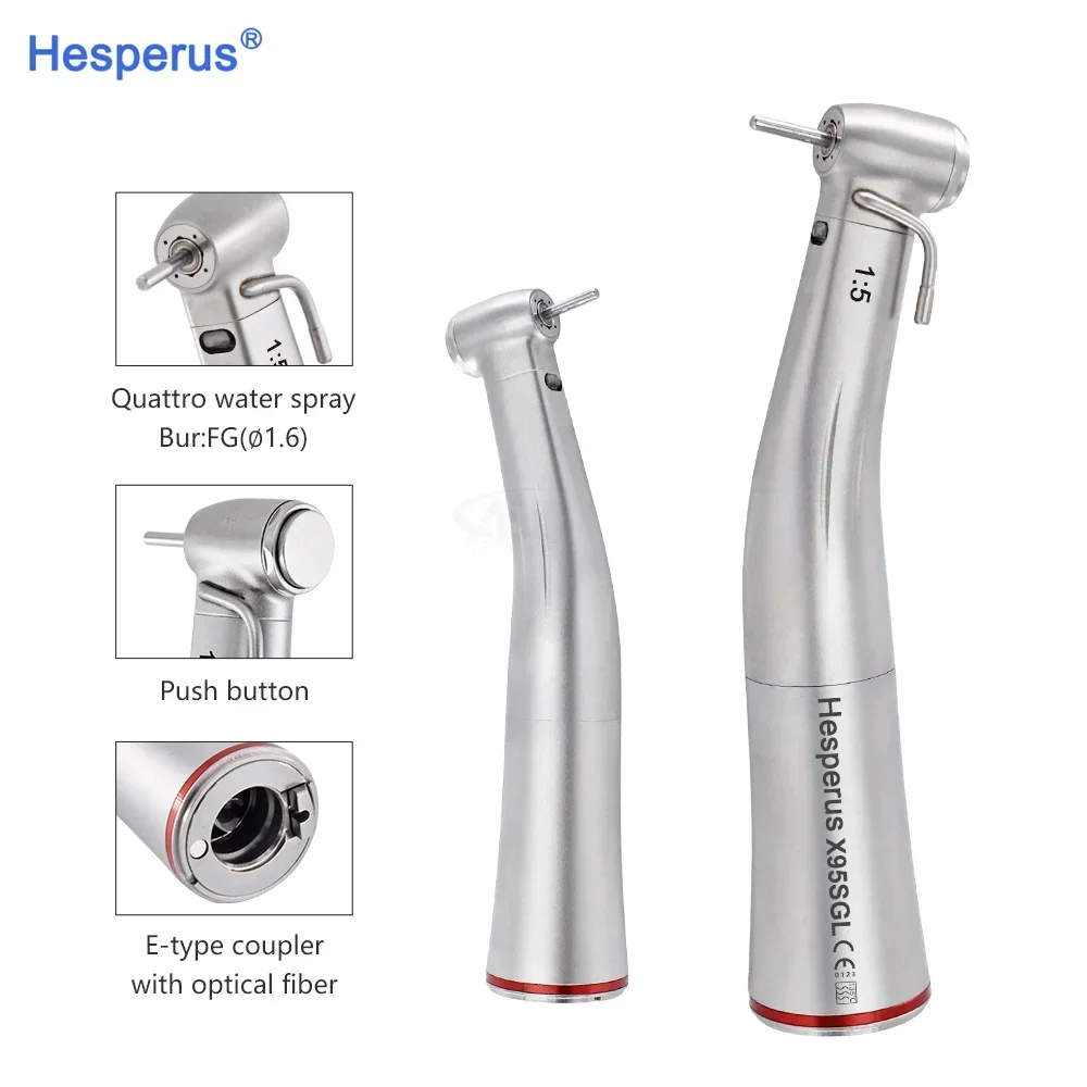 Den tal Surgical 1:5 Low Speed LED Contra Angle Handpiece with Outer Water Spray For surgery  Stainless Steel dent istry tools