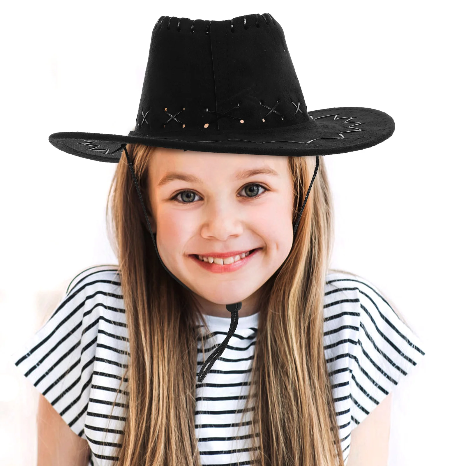 

Kids Cowboy Hat Chicken Skin Black Cowgirl Party Decorations Denim Hats for Kids Unisex Lightweight Western Feeling Stylish