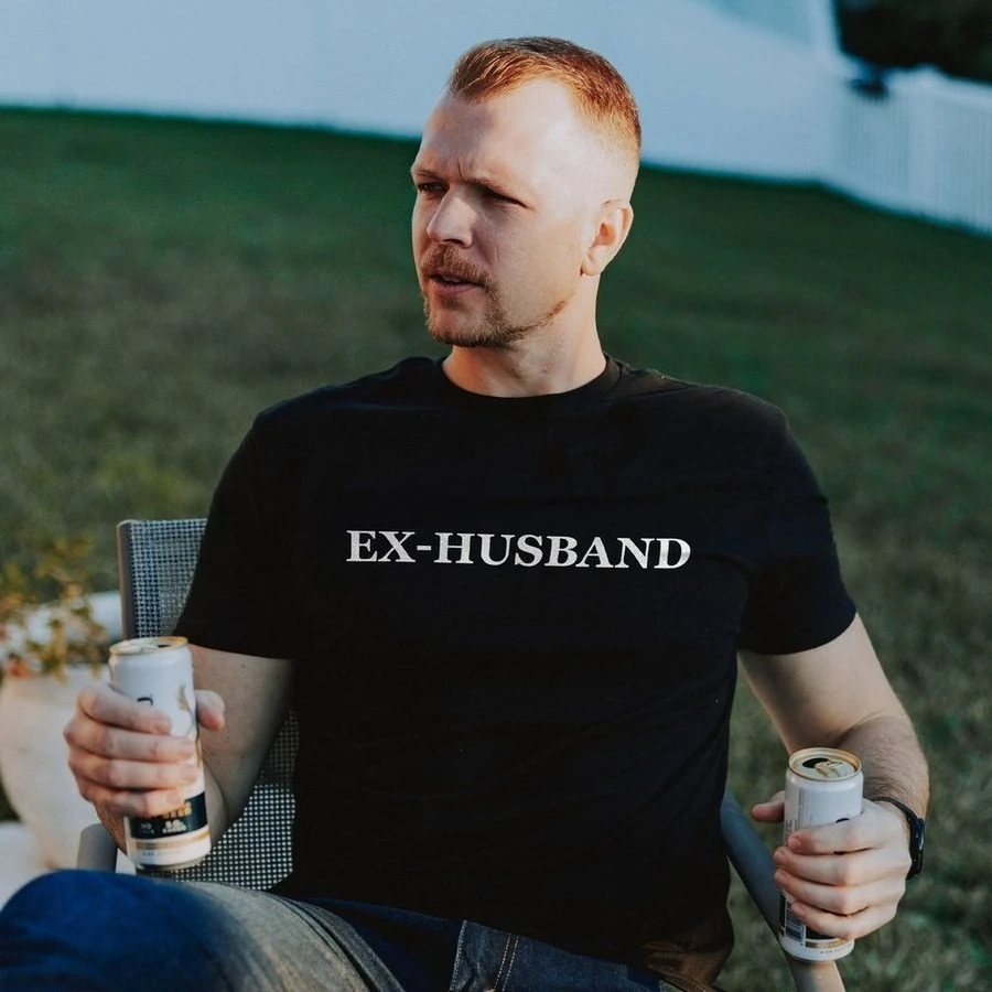New Ex-Husband Defined T-Shirt - Black Cotton Graphic Printing High-end Luxury Unisex Style Both of Men and Women