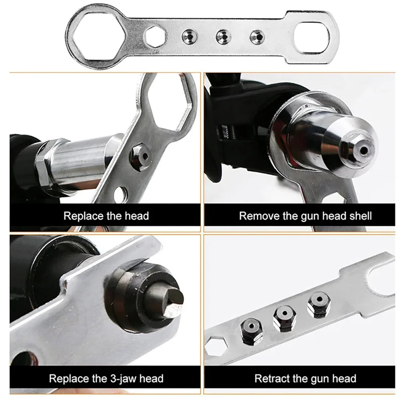 Juego de cabezales remachadores eléctricos A93Z, herramienta de taladro remachador inalámbrico, adaptador remachador, accesorios de taladro remachador de alta dureza