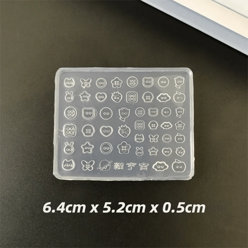 Cute Silicone 3D Nail Art Craft Mold Translucent Clear Non-Stick Nail Art Template Reusable Flexible Nail Charm Mold Women