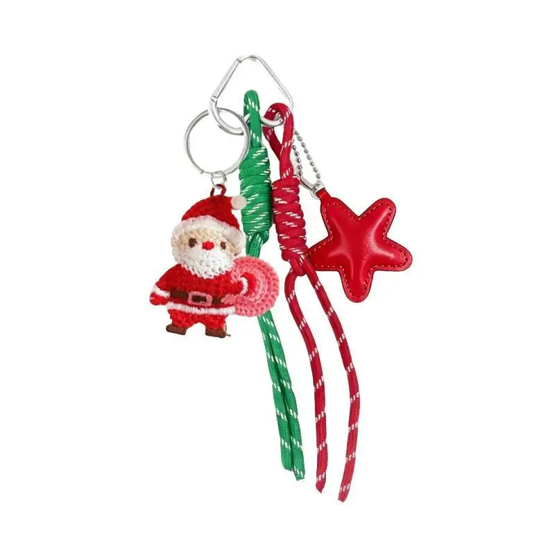 Schöner Weihnachtsanhänger mit Elch-Motiv, Cartoon-Weihnachtsmann-Schlüsselanhänger, Taschenanhänger, Charm, Neujahrsgeschenk, Weihnachts-Schlüsselring-Accessoires – Detail 5