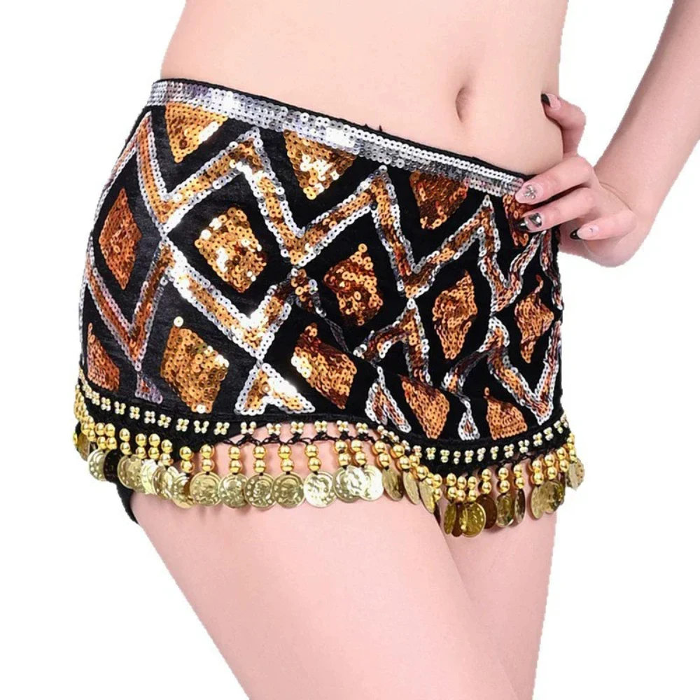Buikdans Hippe Sjaal Pailletten Rok Vrouwen Buikdans Munten Riemen Oosterse/Indiase Dans Praktijk Prestaties Kostuum Accessoires