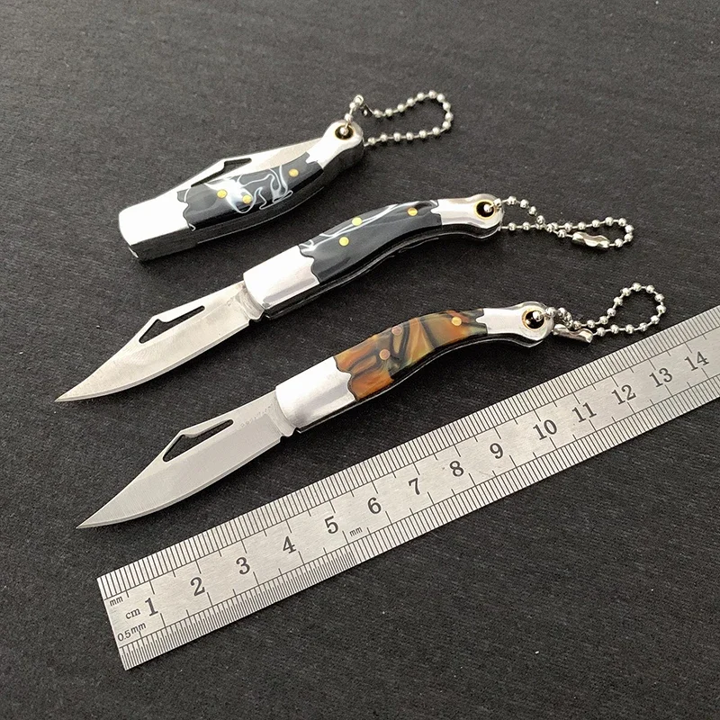 Resin Handle Mini Folding Blade Knife 4CR13 Stainless Steel Sharp Shrimp Shape Outdoor Camping Pocket Knives Utility Hand Tools