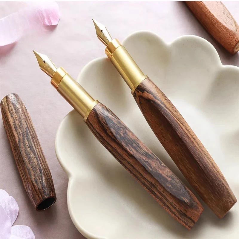 

YIHAN Sandalwood Magnetic Fountain Pen New WANCHER JOWO 0.5mm Nib Unique Design Calligraphy Pen School Supplies Stationery Gift