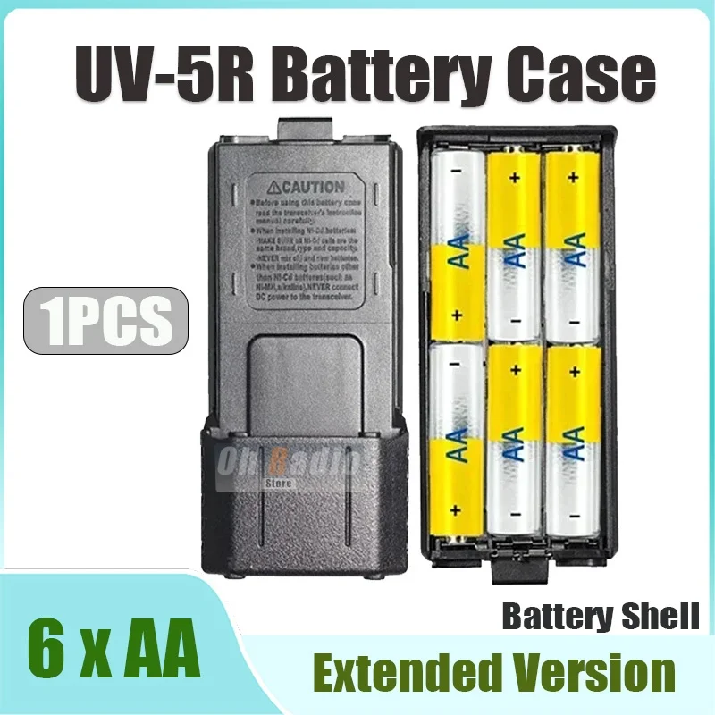 Baofeng UV-5R Walkie Talkie Battery Case Shell Original Or Extended Battery Housing BL-5 6xAAA Batteries Box For UV-5RE BF-F8HP