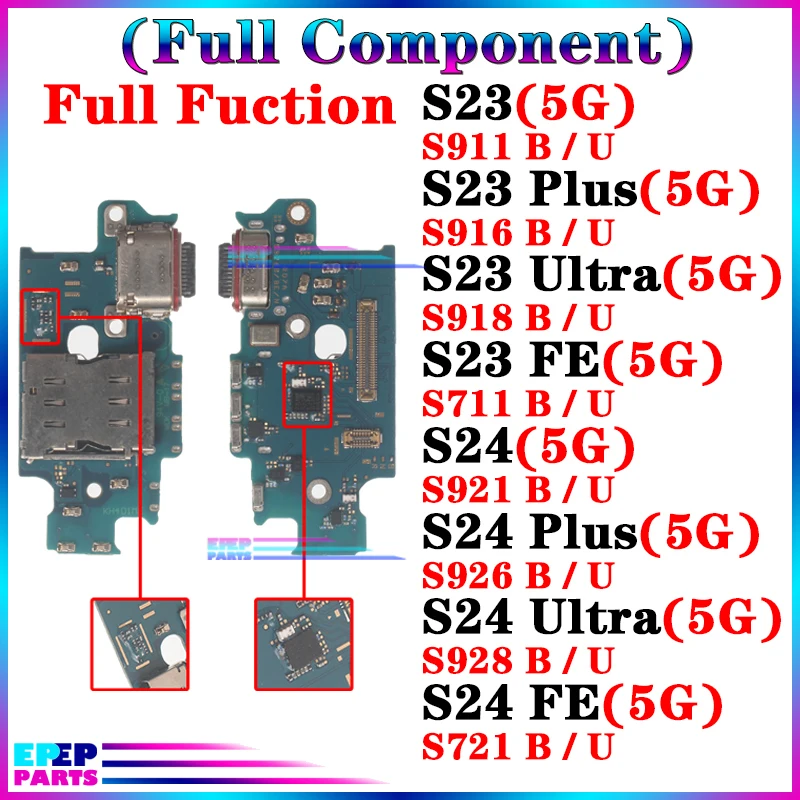 

Usb Dock Charger Port for Samsung Galaxy S23 S24 Fe Plus Ultra S911 S916 S918 S921 S926 S928 S711 S721 B U Charging Board Module