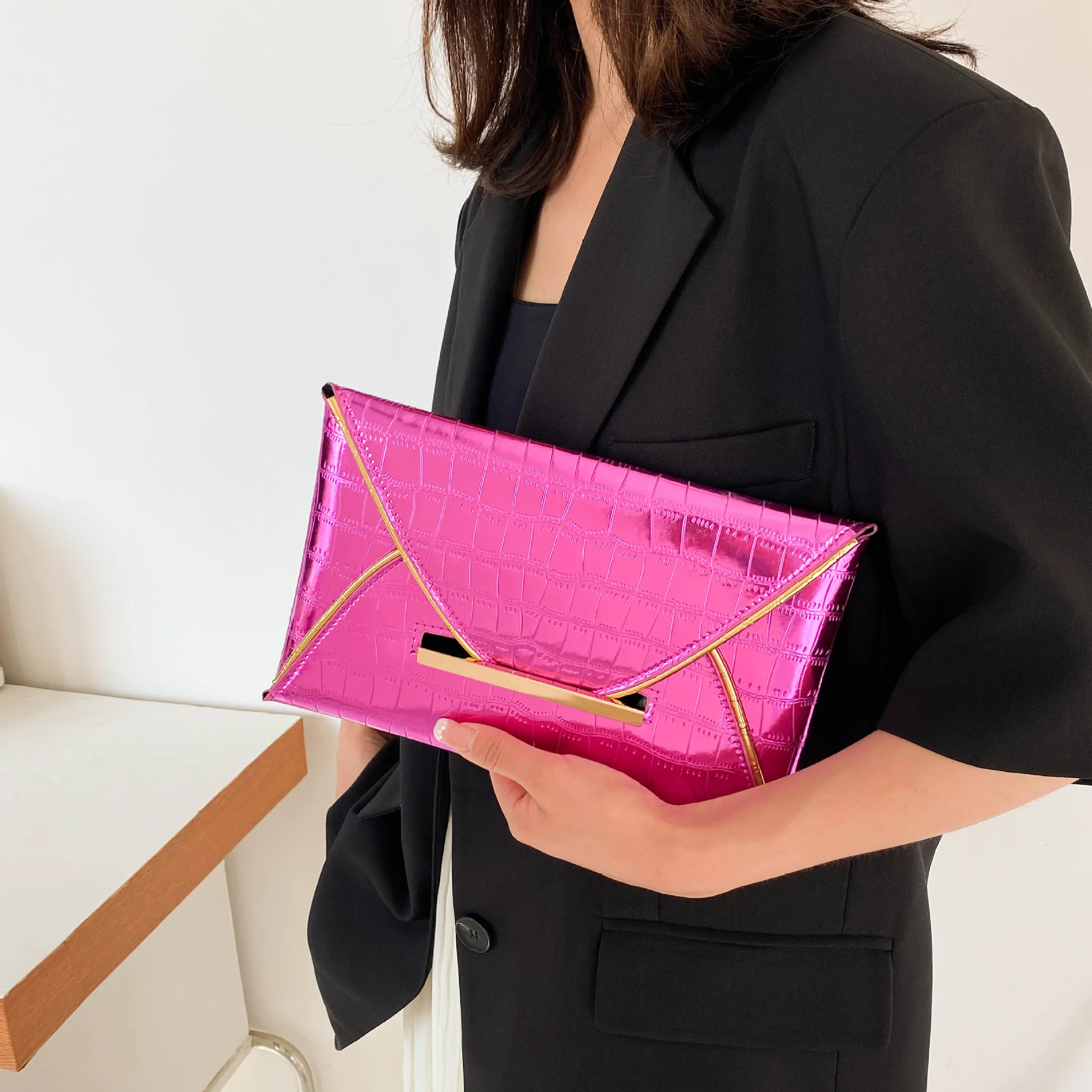 Fashion Stone Pattern Women Handbags PU Leather Ladies Envelope Bag Clutches Evening Bag Trend Female Day Clutch Purse Wallet