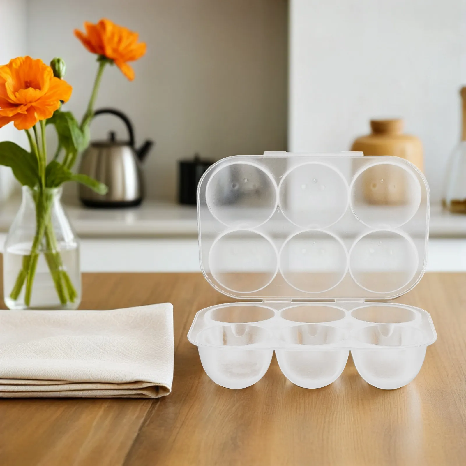 Clear Egg Storage Box 4 Pack with Tight Seal Lids 6 Compartment Containers for Fridge Picnic Camping Travel
