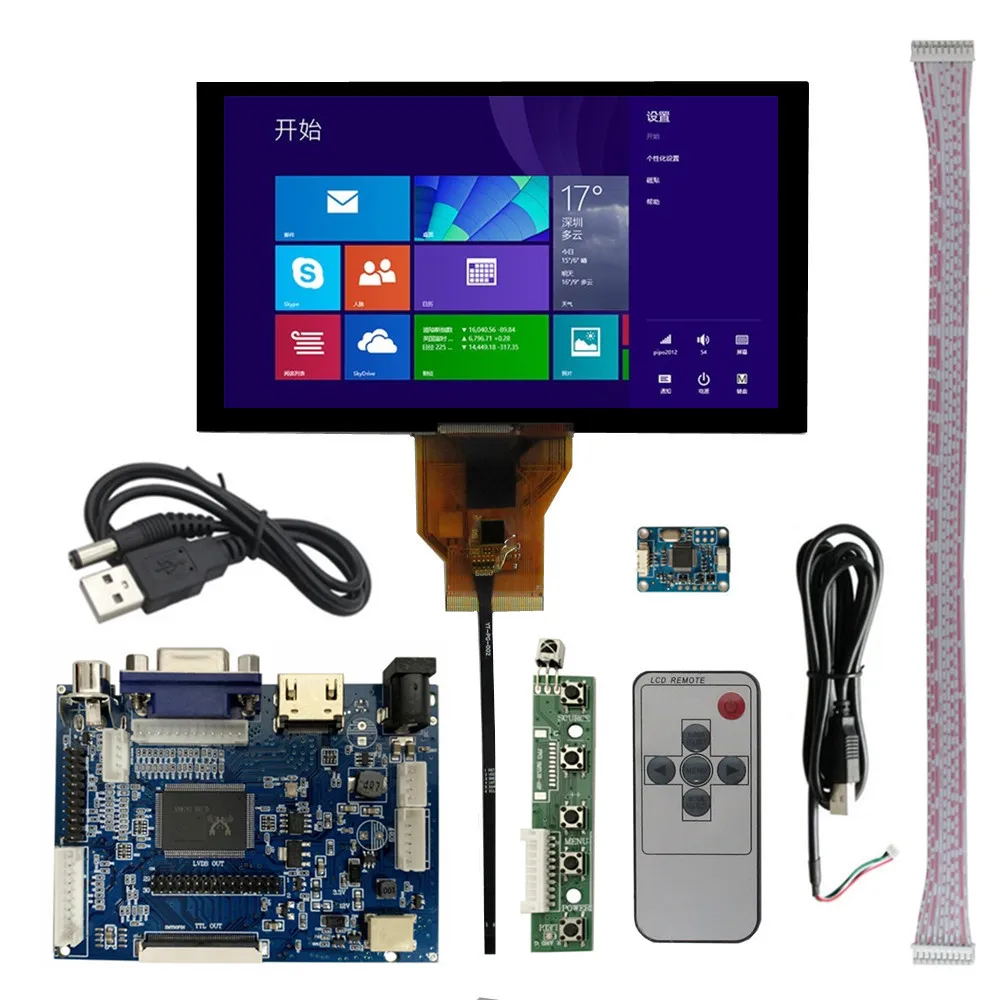 

6.5 Inch LCD Display Screen Control Driver Board HDMI-Compatible VGA AV Digitizer Touchscreen For Raspberry Pi PC Monitor