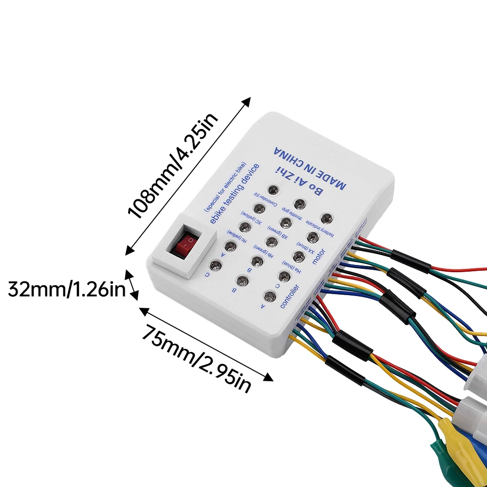 Electric Vehicle Battery Tester Quick Detection for Brushless Motor and Controller Hall Phase Sequence 24V-72V Diagnostic Tool