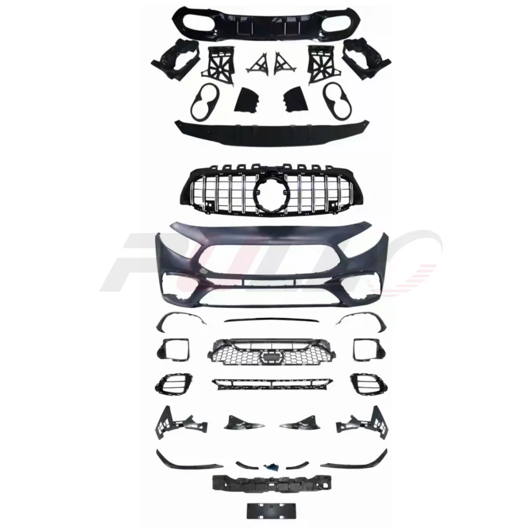 

STLFSuitable for Benzs a Class W177 2020-2022 Modified to A45 AMGs Style Contain Front Bumper Assembly with Grille and Rear Lip
