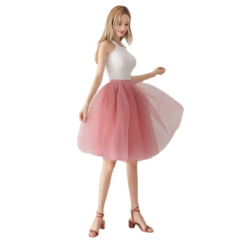 กระโปรง Tulle ในยุโรปและอเมริกากระโปรง Tutu ผู้ผลิต Amazon 4 ชั้น 65 ซม. Pettiskirt