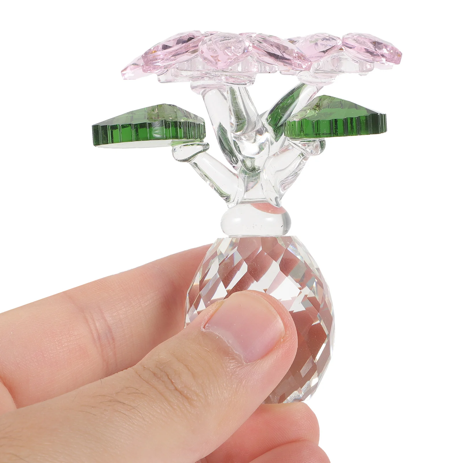 

Crystal Flower Ornament Exquisite Craft Home Office Decor Desktop Statue Crystal Crafts Decoration Crystals in Flowers