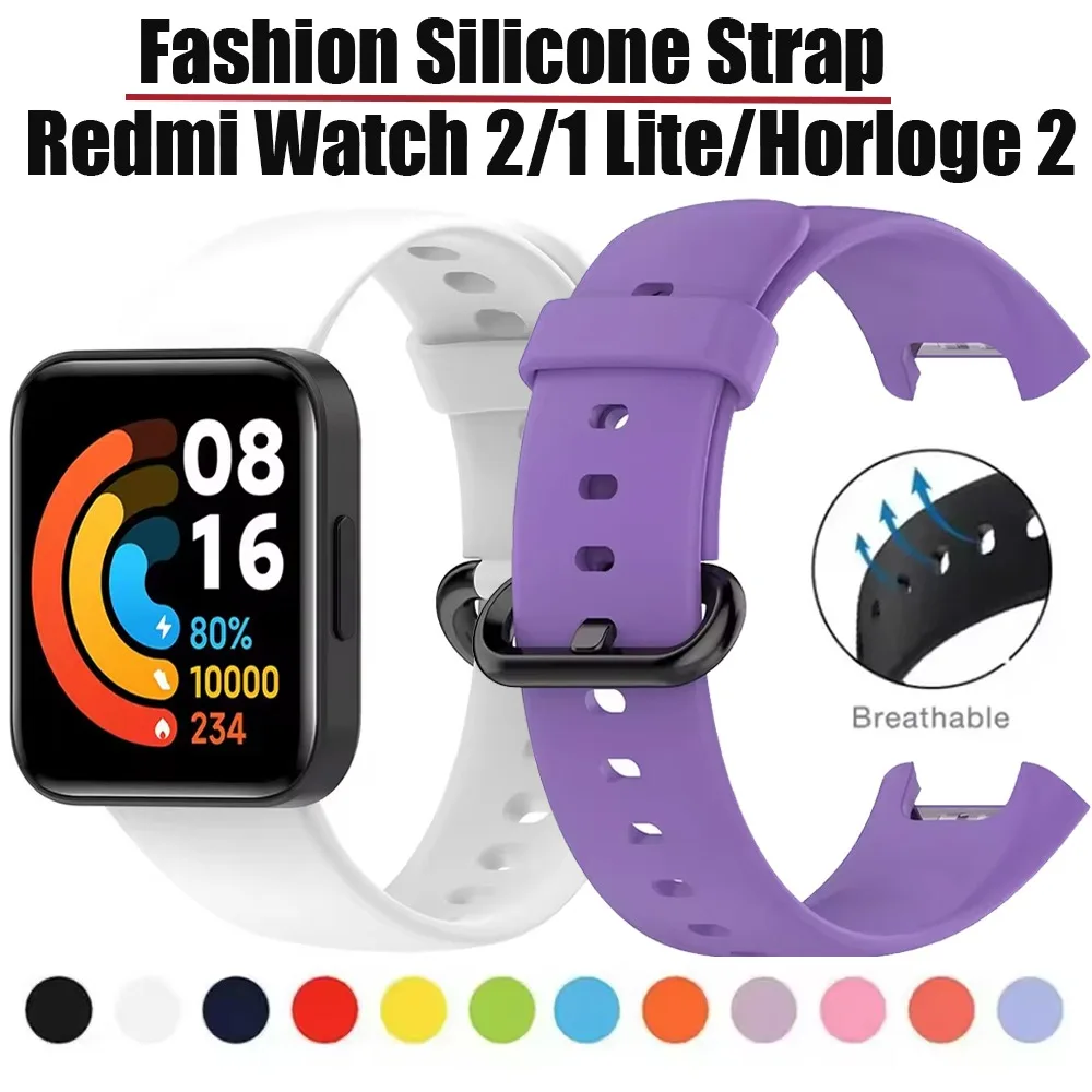 Modisches Silikonarmband für Redmi Watch 2/1 Lite/Horloge 2, bequem austauschbar für Xiaomi Watch Lite 2/Poco Watch Zubehör
