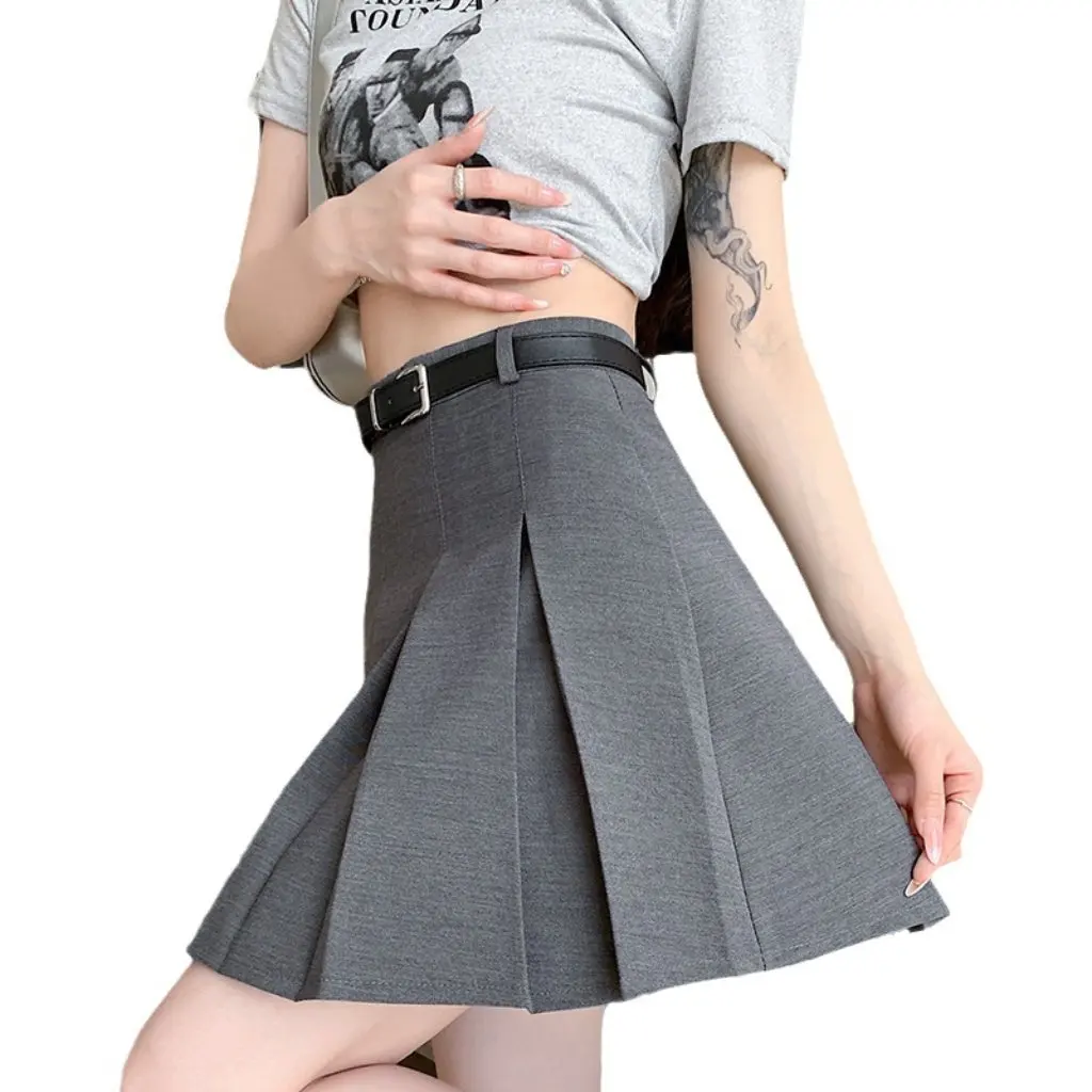 

Women's High Waist Pleated Skirt Elegant Slimming A-Line JK Skirt Summer Fashion Commuter Style Hot Girl Trend