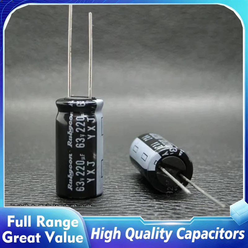 10PCS-50PCS 63V 220uF 10x20mm Brand New Original Japanese red Rubycon YXJ 63v220uF imported electrolytic capacitor