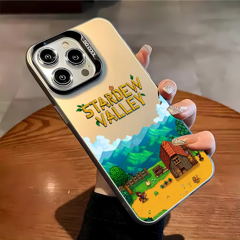 

Чехол для телефона Game S-Stardew Valley, модный чехол для iPhone 16, 15, 14 Plus, 13, 12, 11 Pro Max X Xs XR 8 7, матовый, красочный, серебристый, IMD Ha