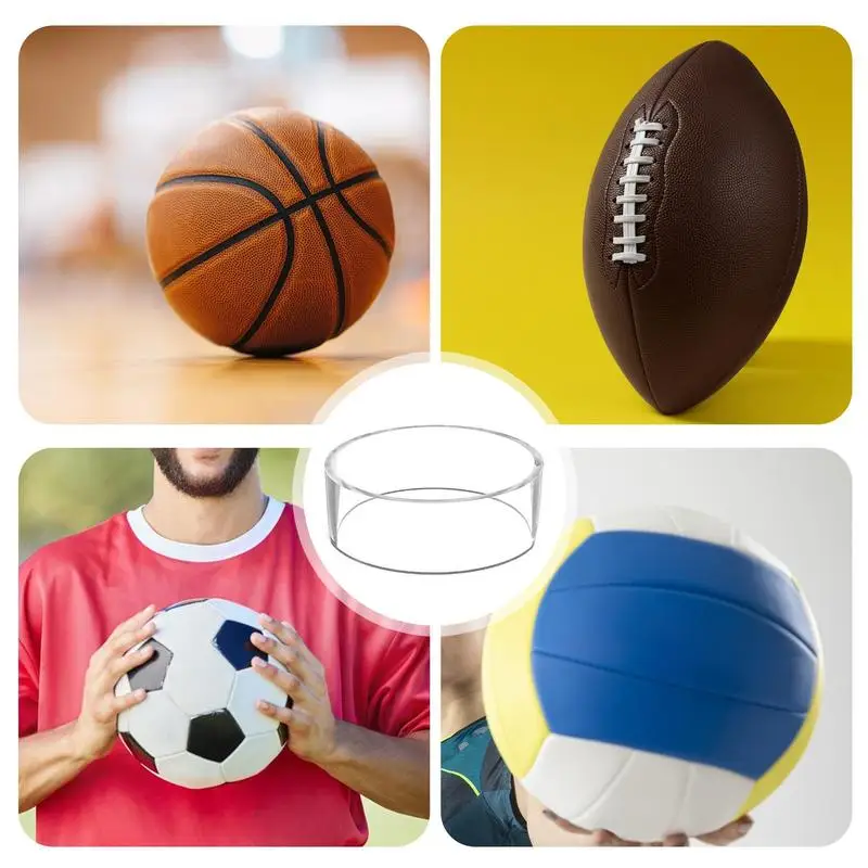 Espositore per palline rotonde trasparenti Supporto per base di supporto per baseball in acrilico Supporto per basket per riporre il calcio, baseball, basket